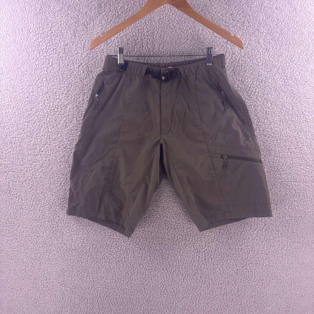 Montbell Mens Hiking Shorts Olive Green Nylon Stretch Belted 2305377 Size S